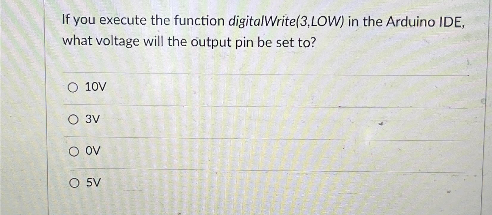  If you execute the function digitalWrite (3,LOW) in the Arduino IDE,