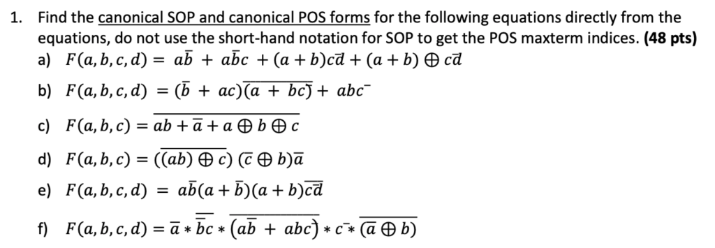  ********* note/ do not use the short-hand notation for SOP to