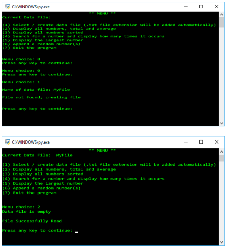 using python: Write a program using python which allows the user to