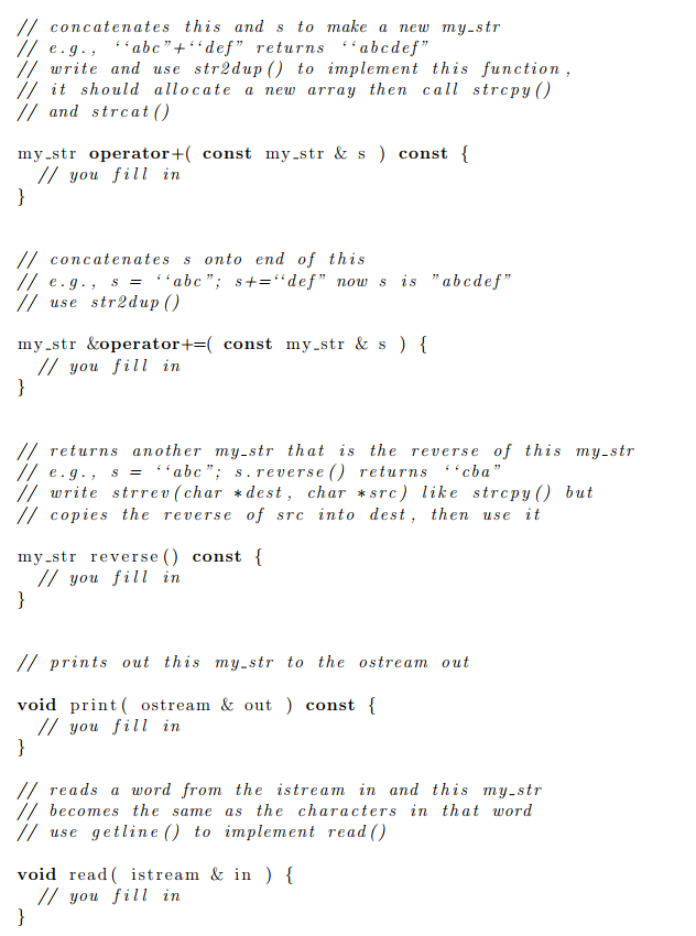 array of characters so it can be resized as needed. Write the