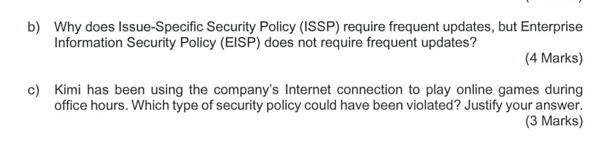  Why does Issue-Specific Security Policy (ISSP) require frequent updates, but Enterprise
