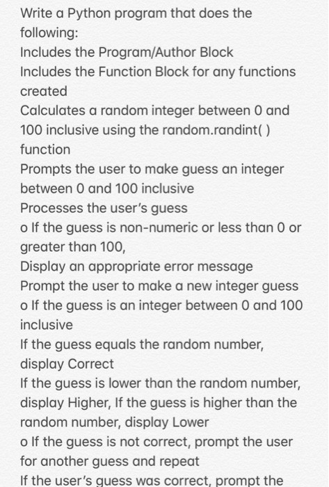 Write a Python program that does the following: Includes the Program/Author