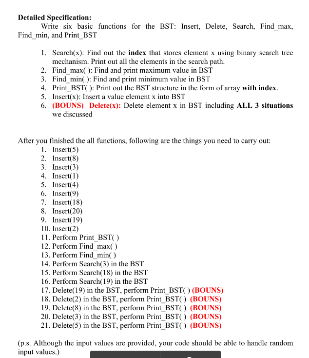 A binary search tree is a binary tree in which every node