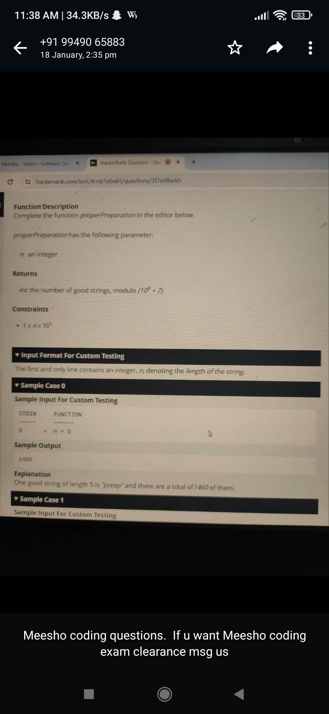  Function' Description Complete the function properPreparation in the editor below. properPreparation