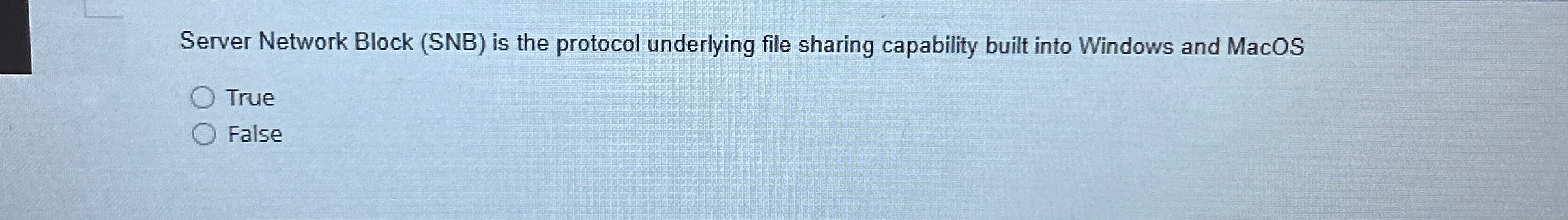  Server Network Block (SNB) is the protocol underlying file sharing capability