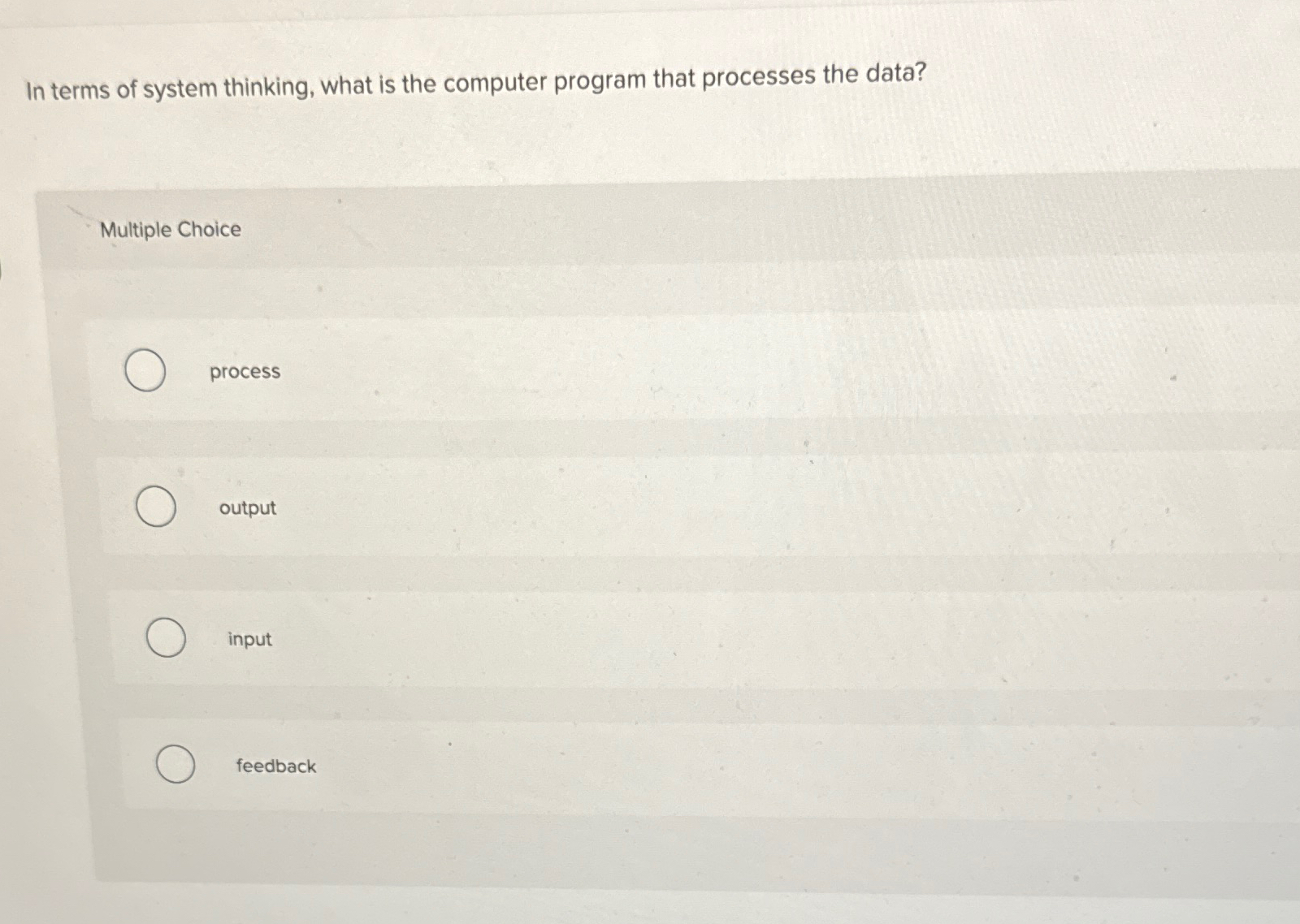  In terms of system thinking, what is the computer program that