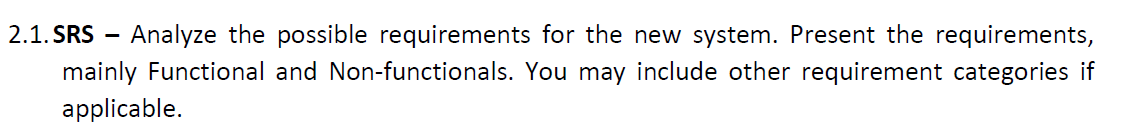 I want each three web site function and non-function 2.1. SRS Analyze