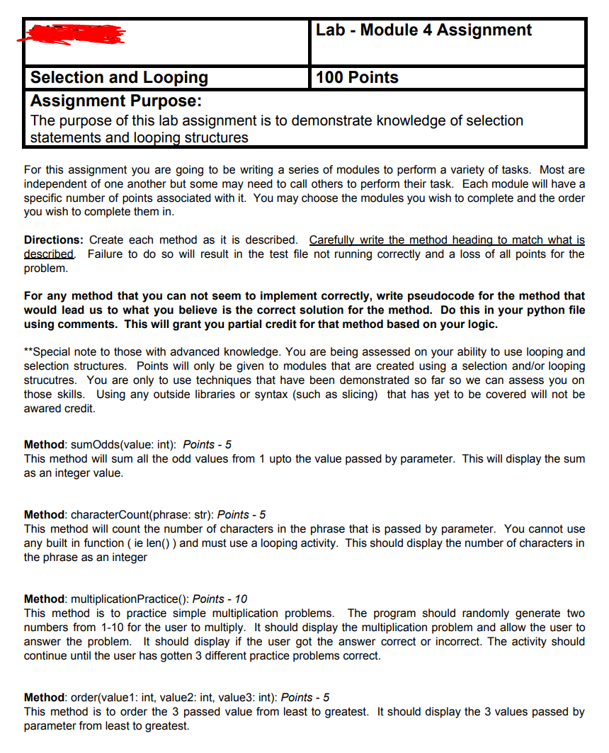 Urgent Help needed with a Looping and selection structures code help Lab