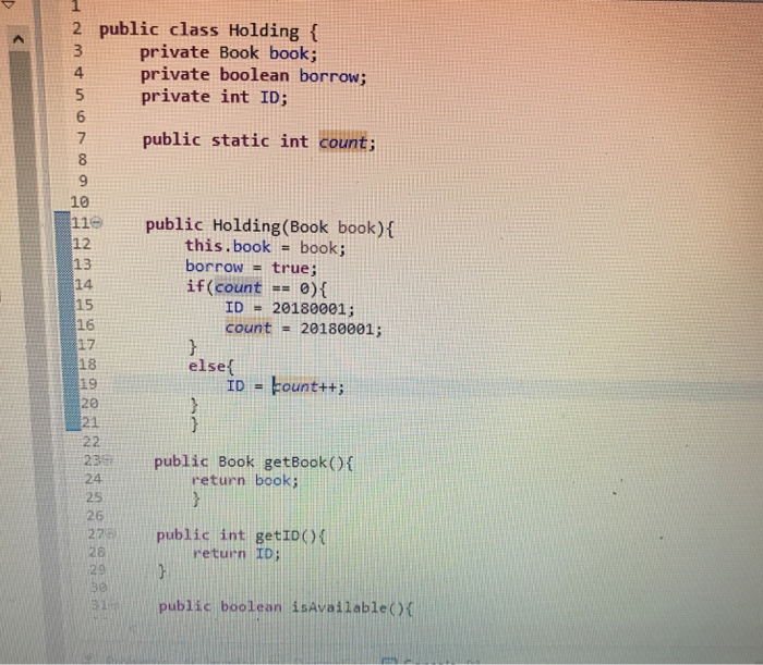 variables that will allow a list of Holding objects to be stored.