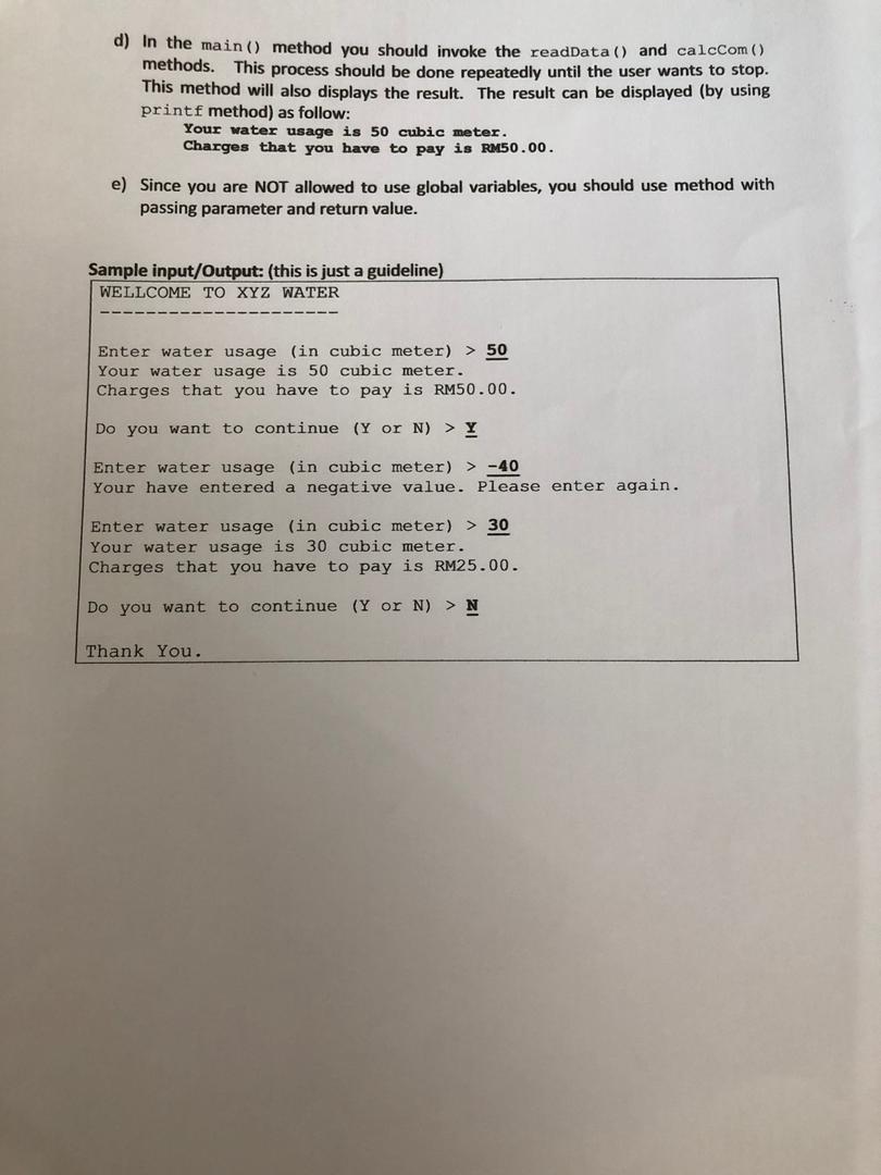 1 shows the water tariff charges for commercial user. Table 1: Water