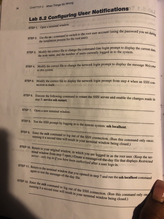  Lab 5.2 Configuring User Notifications STEP 1. Open a terminal window