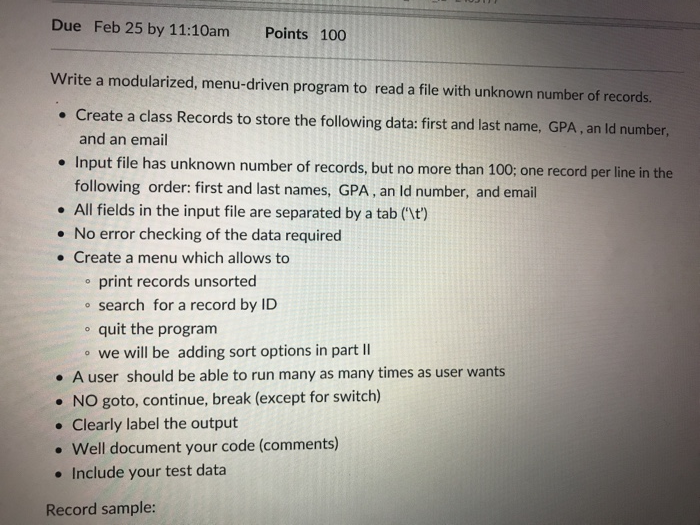  please do this program in fraction Due Feb 25 by 11:10am