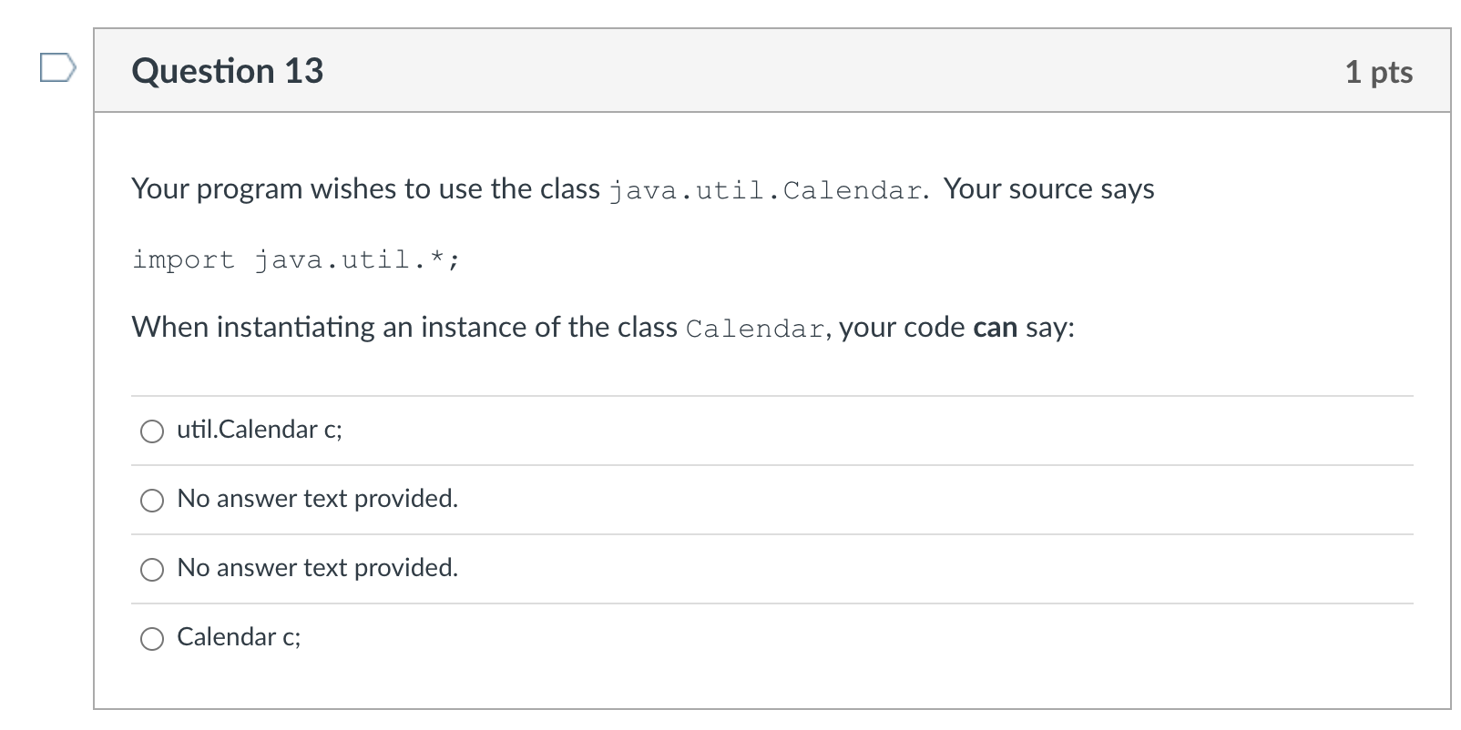 This is a Java problem. Your program wishes to use the class