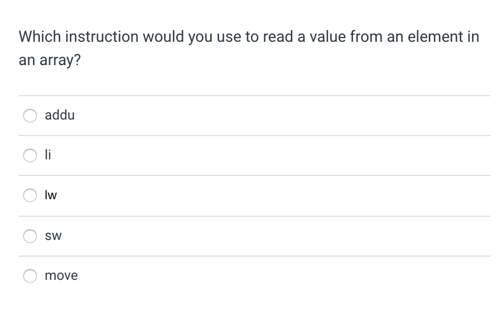 Which instruction would you use to read a value from an