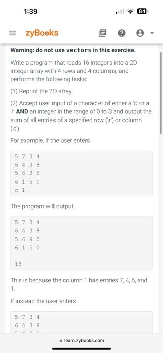  Warning: do not use vectors in this exercise. Write a program