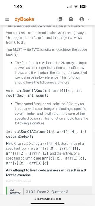 and 4 columns, and performs the following tasks: (1) Reprint the 2D