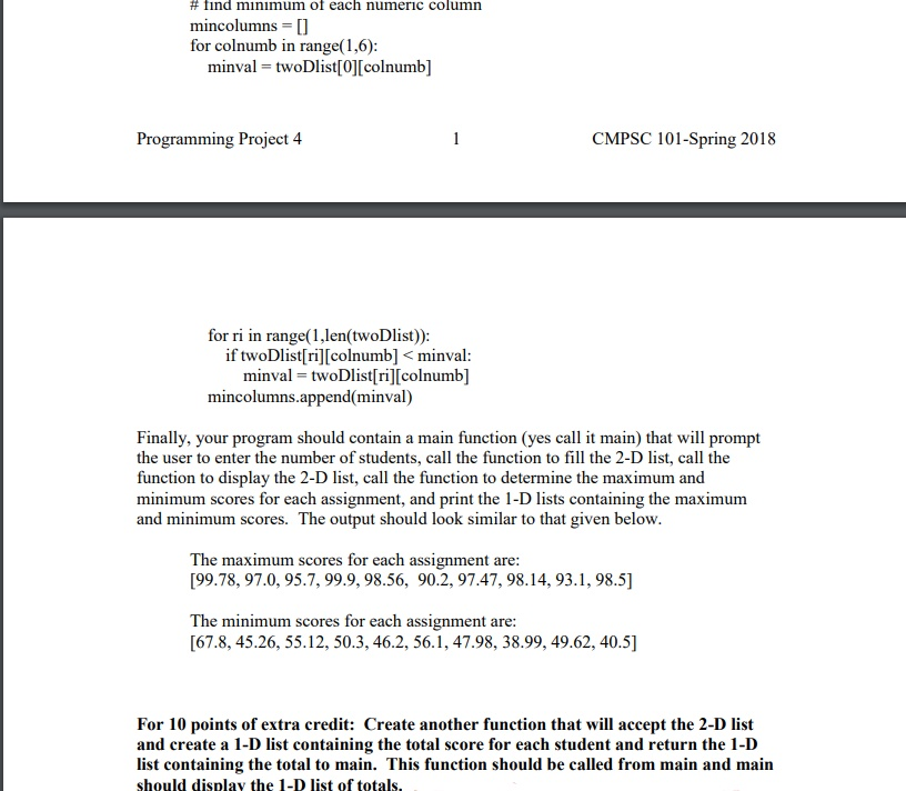 been asked to write a program that will aid a high school