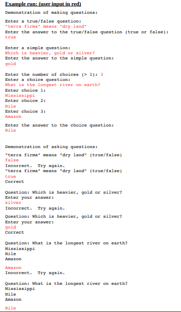 it, then open it in NetBeans. 2. Examine the class TrueFalseQuestion. Note