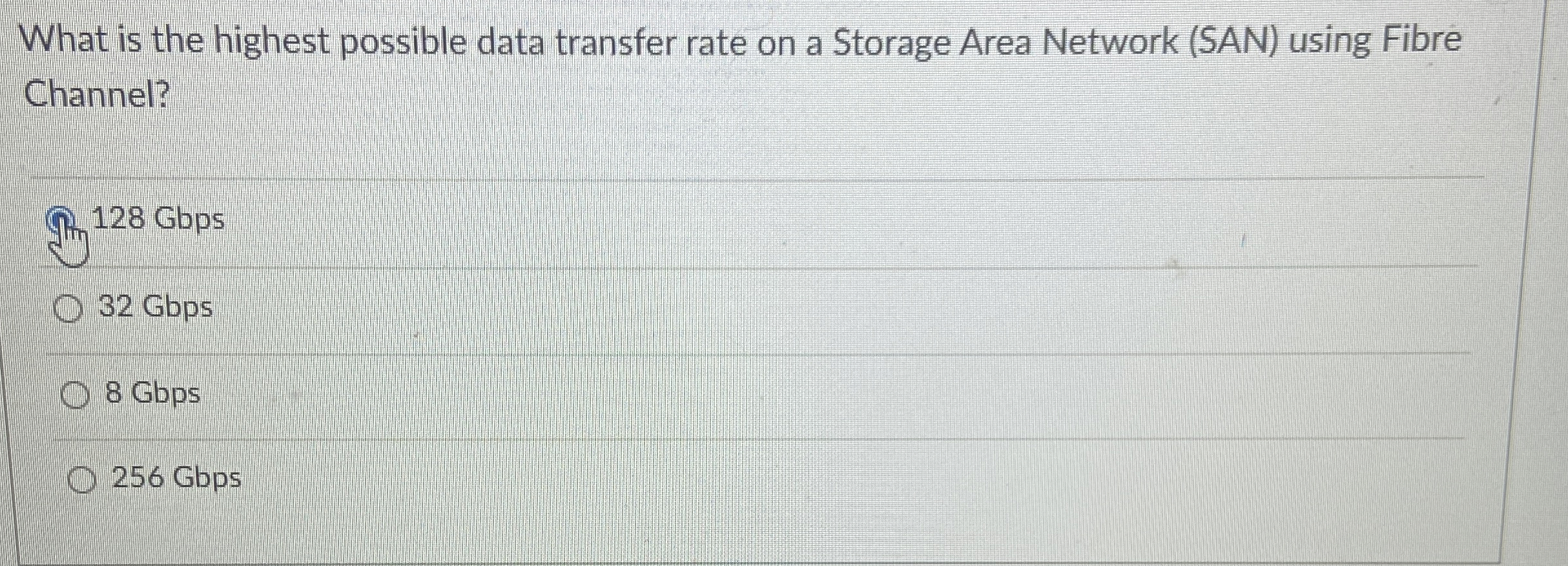  What is the highest possible data transfer rate on a Storage