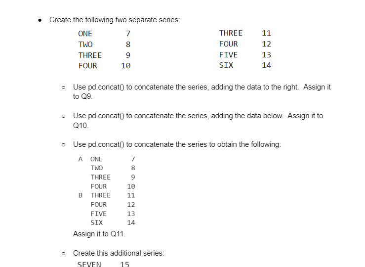 NumPy - Pandas How can I create the last data frame? the