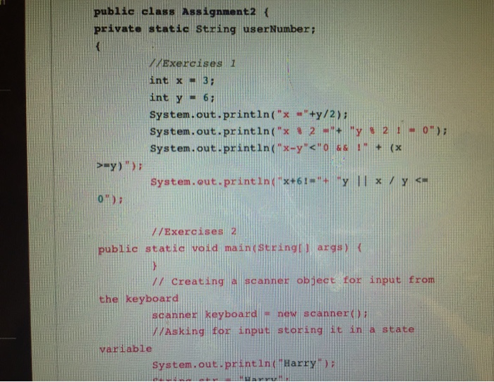 (code surrounded by braces). This includes classes, methods, and code associated with