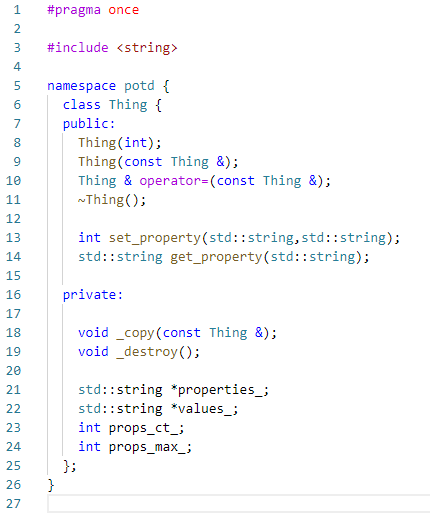 HAVE TO IMPLEMENT in Thing.cc In class you saw how to create