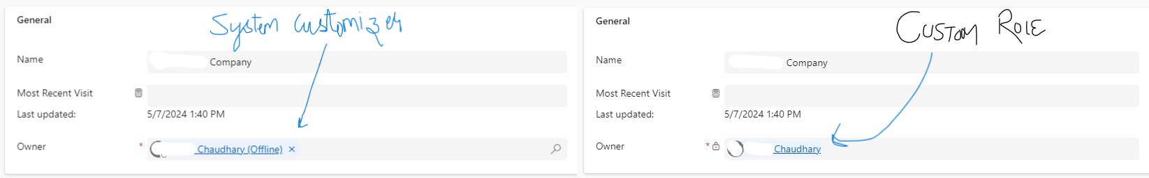  I have a form in Model driven app and two security