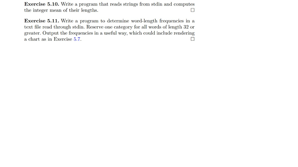 Please solve both including , and using isspace 5.7 Exercise 5.10. Write