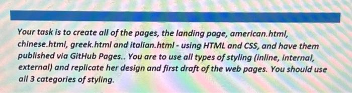 set of web pages should look, although the details still have to
