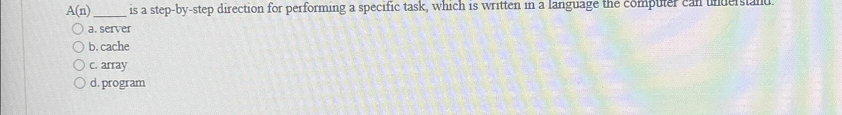  A(n) is a step-by-step direction for performing a specific task, which