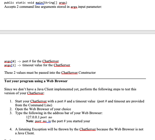 sure what to do next. I provided my code CHAT SERVER import