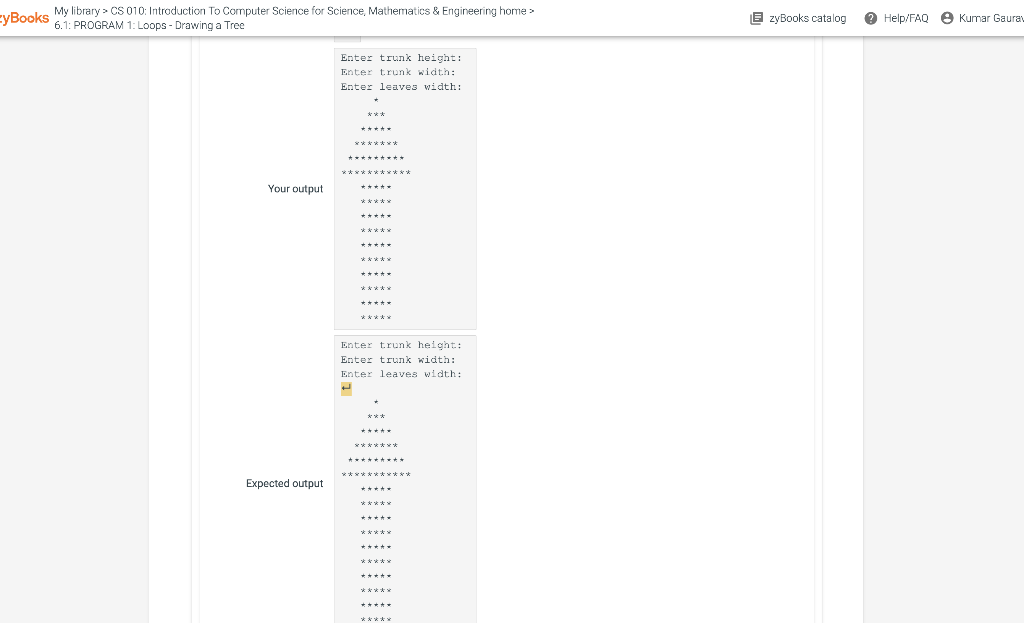 main() { 5 int trunk_height, trunk_width, leaves_width; // input of trunk height