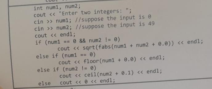  Explain how to solve int num1, num2; cout "Enter two integers: