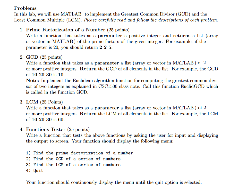 Please show the code for the following problems in beginner MATLAB code.