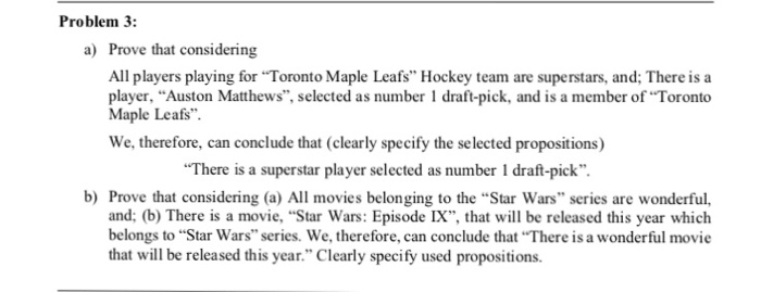  Problem 3: a) Prove that considering All players playing for "Toronto