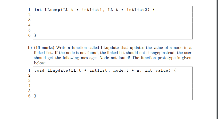 int data; struct _node * next; 7} node_t; typedef struct { node_t