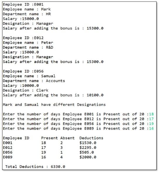 Task: IN JAVA Create a class named Employee that can be used