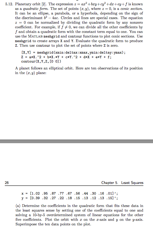  5.12. Planetary orbit [2]. The expression z = az2 + bry