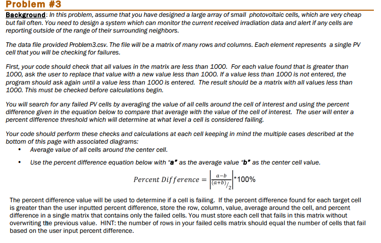  Problem #3 Background In this problem, assume that you have designed