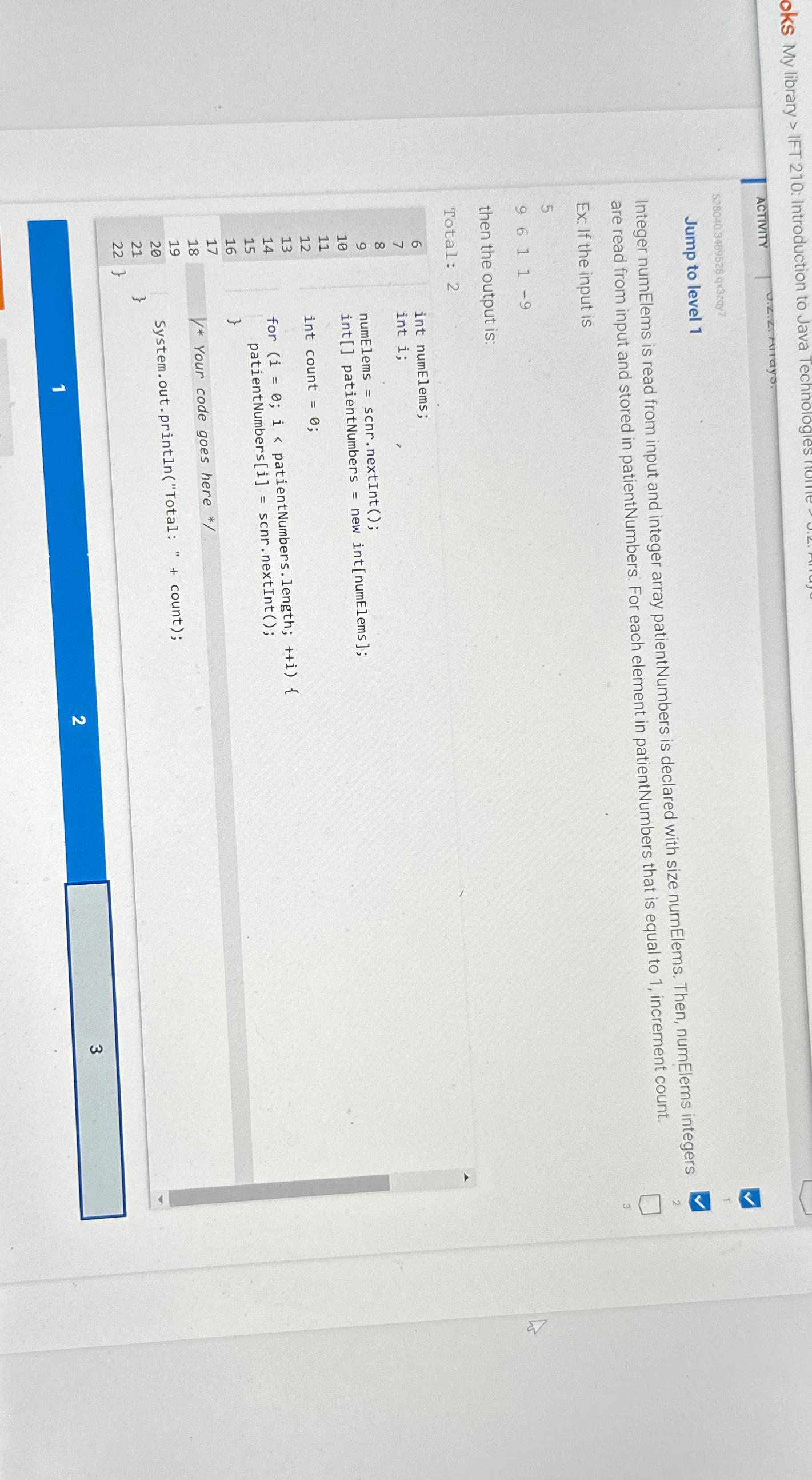  oks My library > IFT 210: Introduction to Java Technolog ACTIVITY