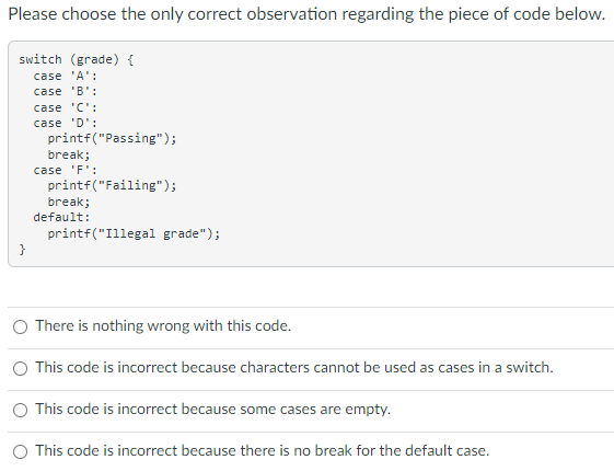 a+(((b++)(c))/d)a+((b++)((c/d)))(a+(b++))((c)/d)a+((b++)((c)/d)) Please choose the only correct observation regarding the piece of code