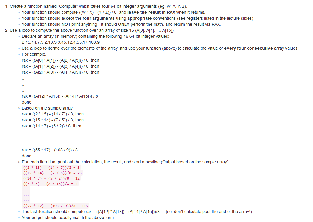 Currently my code won't print: .global main .text main: push %rbx mov