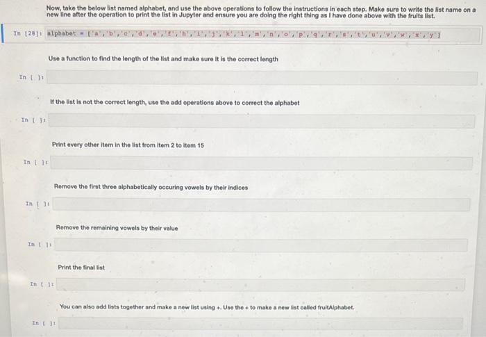 IN PYTHON ASAP. will like if correcr Now, take the below list