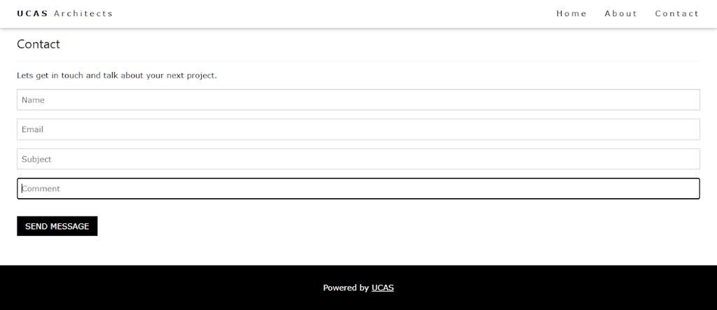 i need this page by html and css UCAS Architects Home About