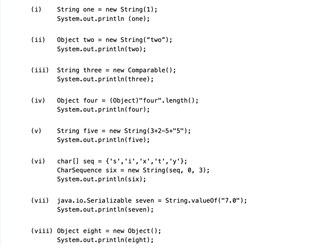 final class String extends Object implements Serializable, Comparable, CharSequence{ } Determine whether