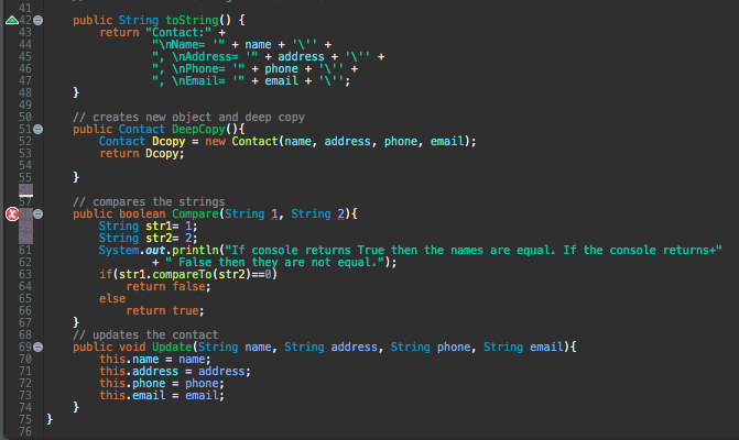 it this way Specifically need help with DeepCopy, Compare and Update. Then