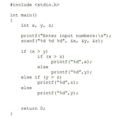Draw the flow chart of the code below. #include int main ()