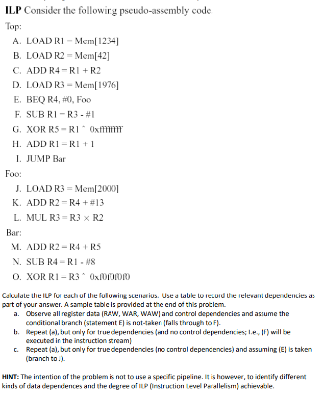 looking for experts in computer architecture to answer this problem Exploring Instruction