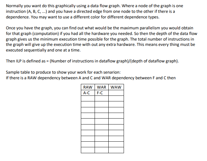 Flow and and Instruction level parallelism ILP Consider the following pseudo-assembly code.
