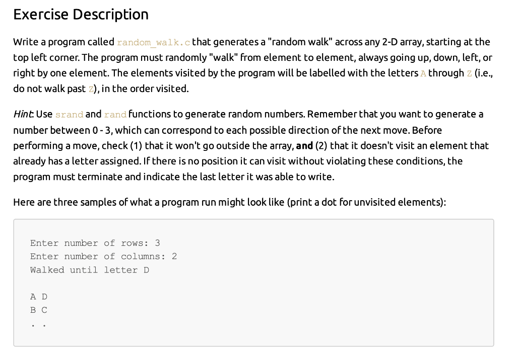  Write a program called random__ wa. k. c that generates a